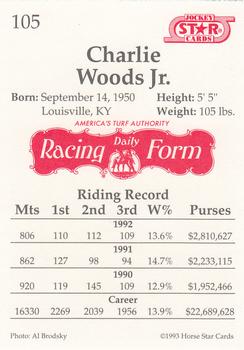 1993 Jockey Star #105 Charlie Woods Jr. Back